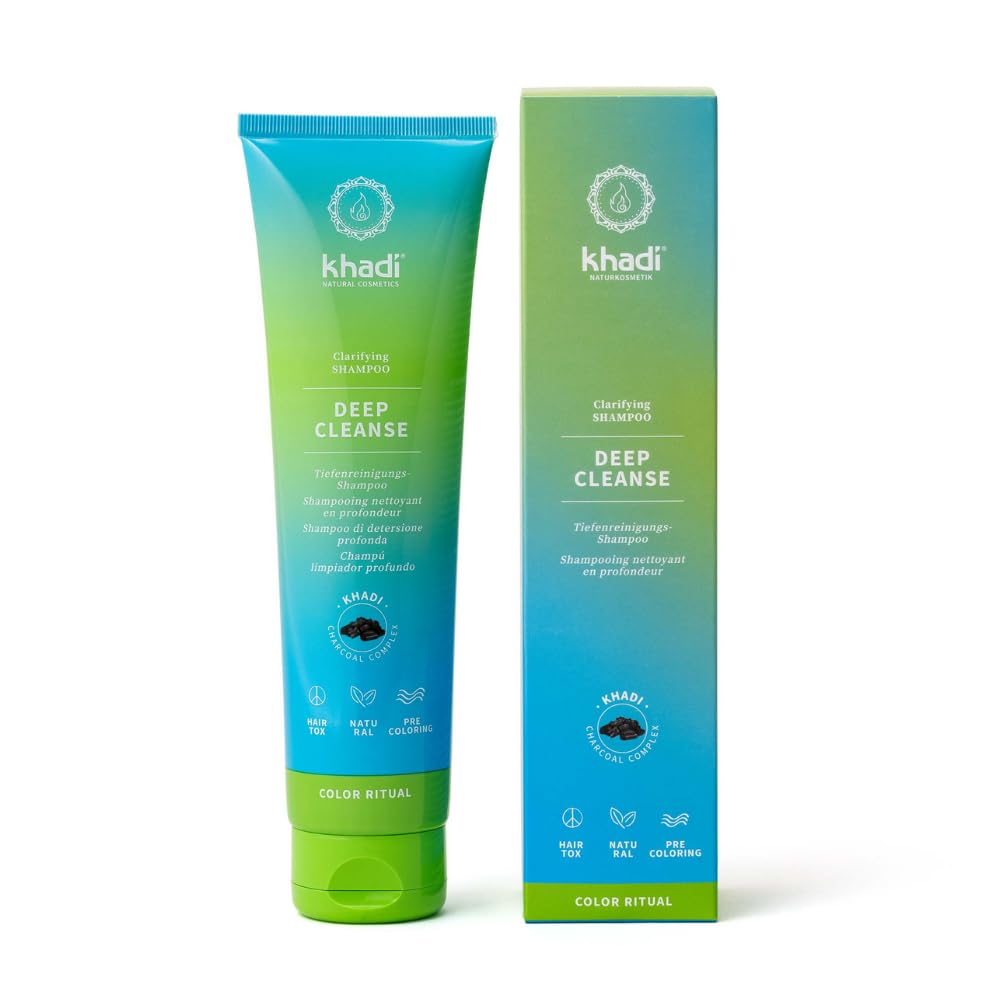 Shampoo Khadi Deep Clean 100% Naturale Senza Silicone 200 ml - Purificante e Profondo Riassettamento Capelli e Scalp - I